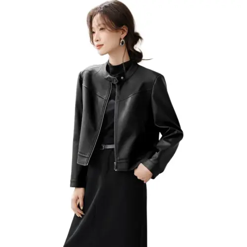 Mo Han Yi Mei Кожа Куртка Женская