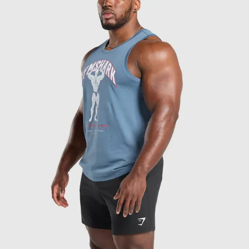 GYMSHARK Выцветший Синий Мужские Майки