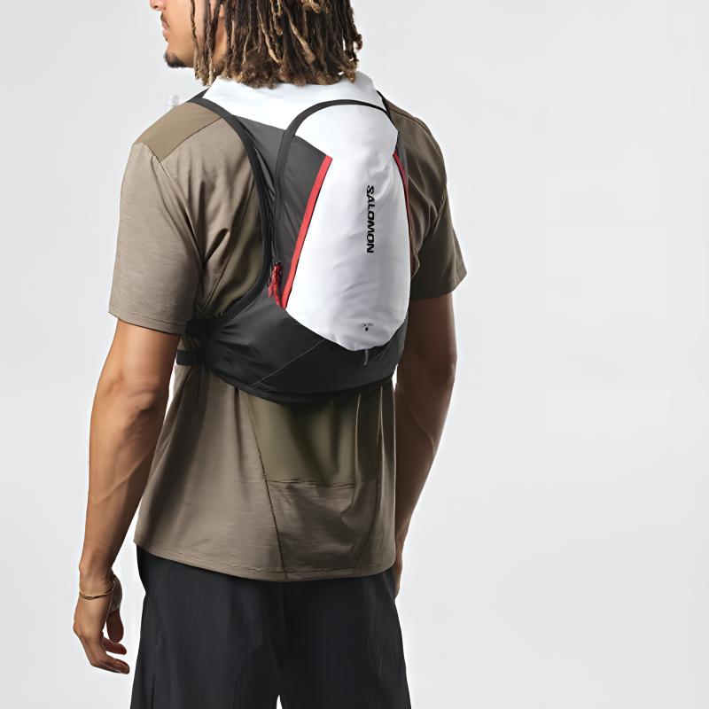 SALOMON 8L Альпинистское приключение Двойная плечевая сумка для активного отдыха Удобная Черно-белая Унисекс — фото 5