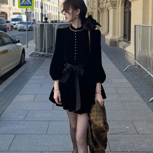 Mu Xiao Xin Длинный рукав Платье Женское