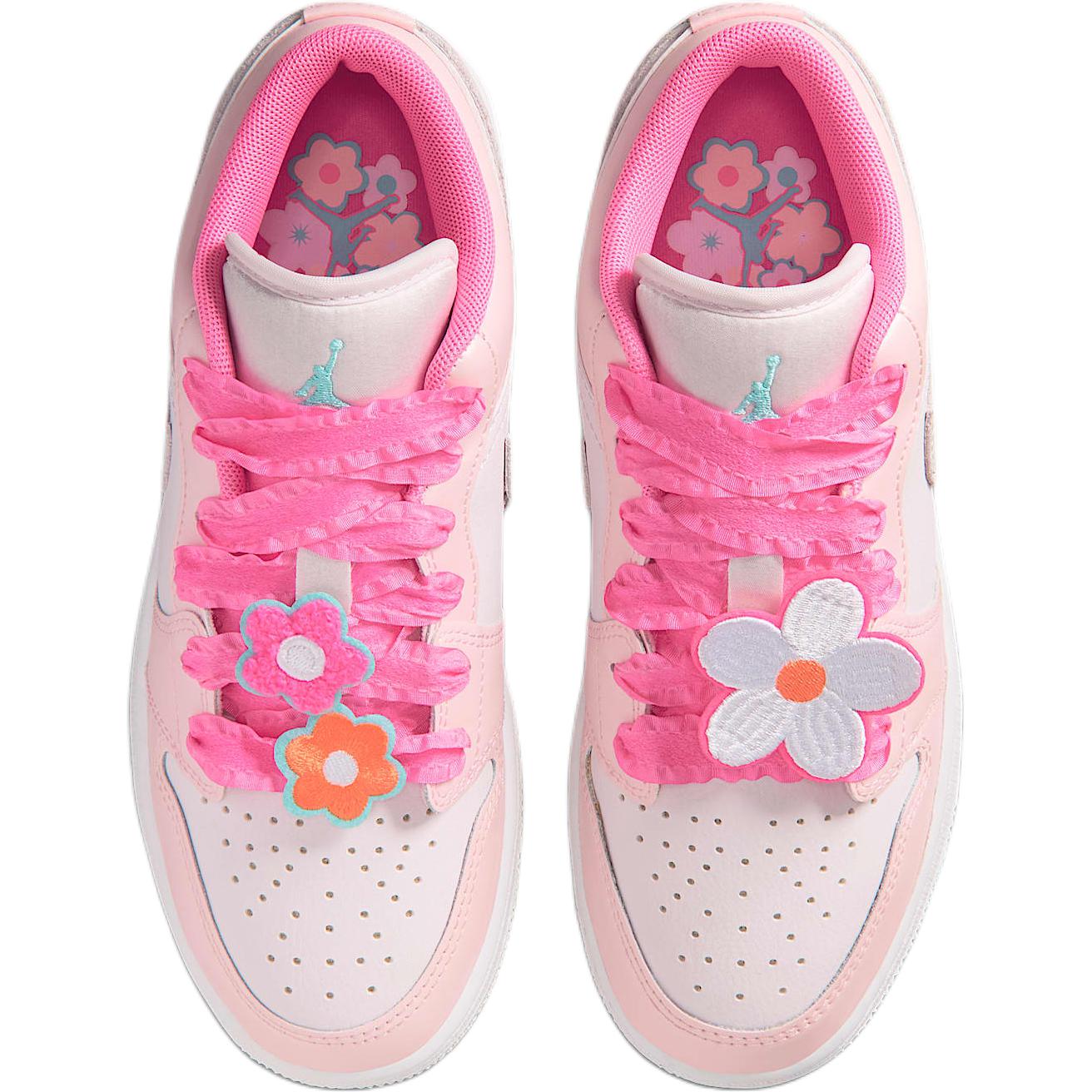 Jordan Air Jordan 1 Low Топ Баскетбольные кроссовки Розовый Унисекс — фото 3