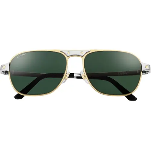 CARTIER Santos Металл Aviator Солнцезащитные очки Мужские Золотые