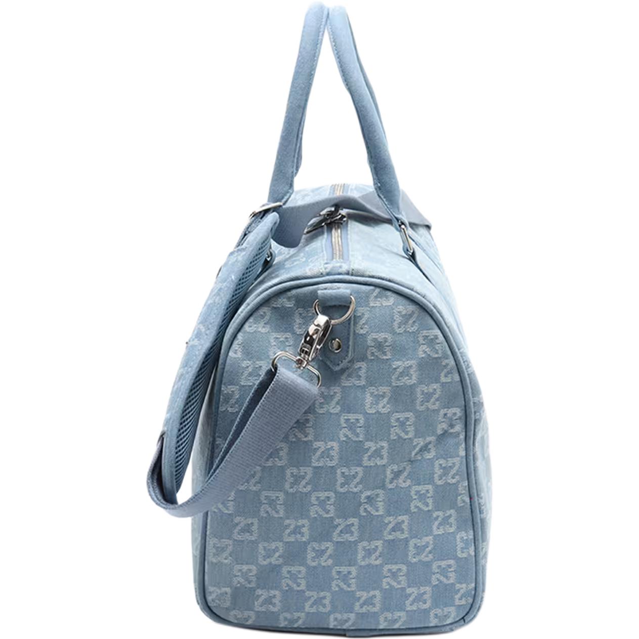 Jordan Monogram 25L с принтом логотипа бренда, денимовая дорожная сумка, унисекс, фиолетовый — фото 4