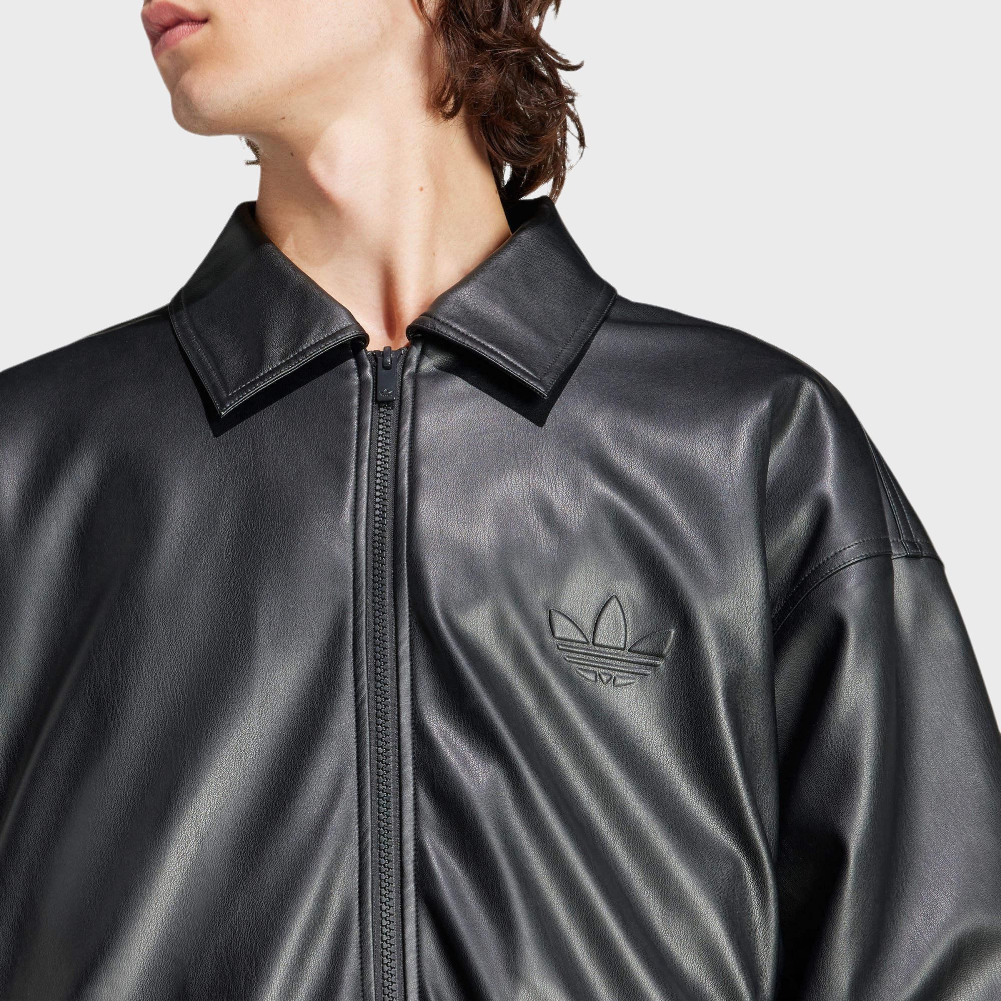 Adidas Originals Кожаные куртки Черный Y Рукав со спущенным плечом