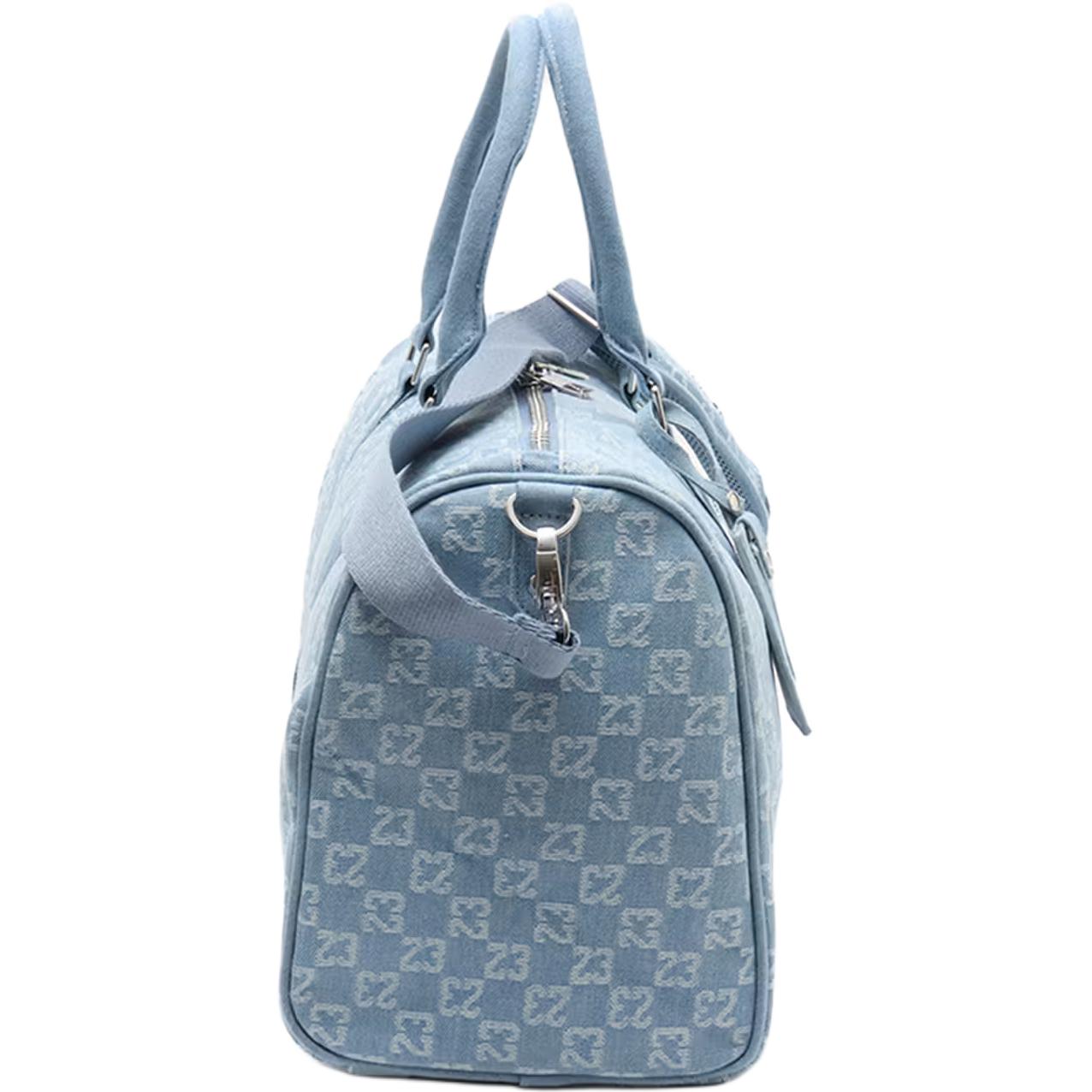 Jordan Monogram 25L с принтом логотипа бренда, денимовая дорожная сумка, унисекс, фиолетовый — фото 3
