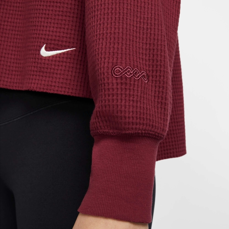 Nike Sportswear Luxe Waffle L H Средняя длина трикотаж Женский Темно-красный — фото 6