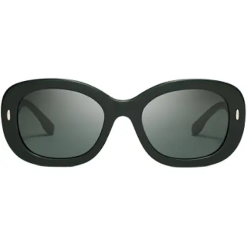 TORY BURCH Металл OVAL SUNGLASSES Унисекс Темно-зеленый