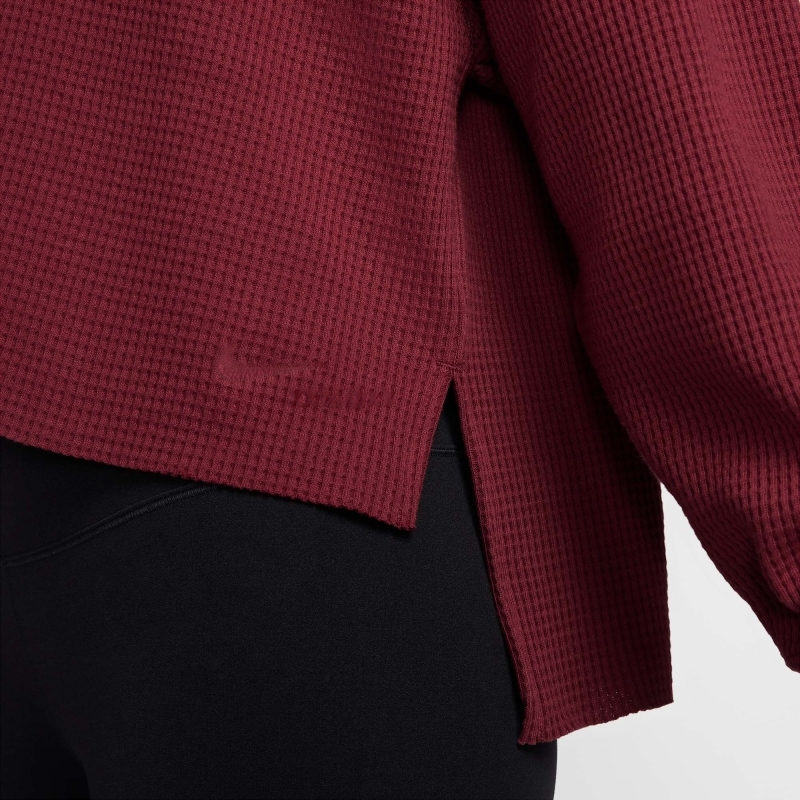 Nike Sportswear Luxe Waffle L H Средняя длина трикотаж Женский Темно-красный — фото 7