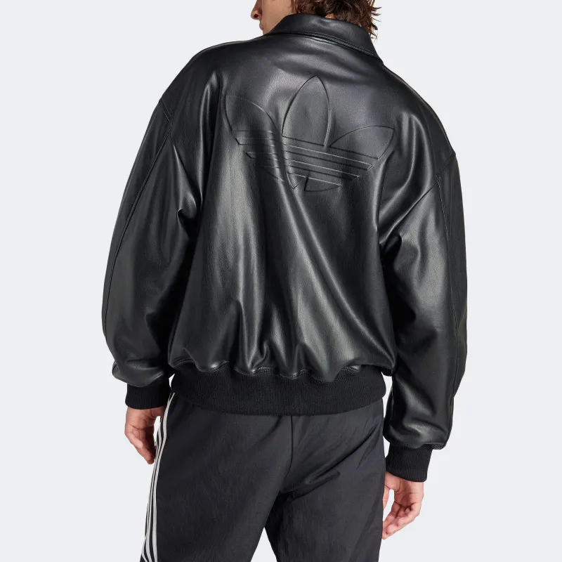 adidas レザー ジャケット XL 黒 Adidas Originals Leather Jacket Men's Black S - ДЭВУ (Poizon)