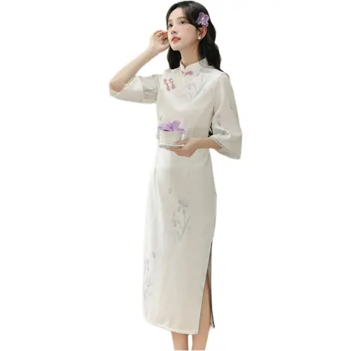 LADYXIEXIE Длинное платье с длинными рукавами женское