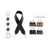 Черный широкий ремешок 63,5 см + черный удлинитель цепи Камелия 15 см