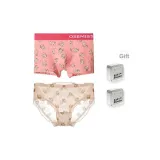 Подарочная коробка для пар: Розовый медвежонок-кубик для девушки + Розовый медвежонок-кубик для парня