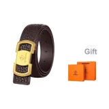 Кофейный с золотой застежкой