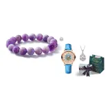 Браслет + Изящный Часы Flowing Песочный + Ожерелье + Изящный Набор в Синей Коробке