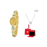 Золотистый ремень, золотистая пластина (коробка "Восторг") + с ожерельем