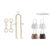 [Золотистый комплект из трех предметов] Камелия Удлинительная цепь 9 см - Два предмета + Четырехлистный клевер Декоративная цепь 45 см