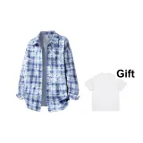 Синий клетчатый (в комплекте с белой футболкой)