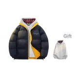 Темно-синий, синий и желтый цвет (включает клетчатую внутреннюю часть свитшота)