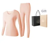 Женский комплект одежды с круглым вырезом (Кожа) 100% хлопок, безопасный для кожи / 3A антибактериальный