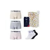 Нижнее белье (Мягкий Туманный Абрикос/Туманный Серый/Туманный Розовый) + Носки (Белый/Белый/Черный)