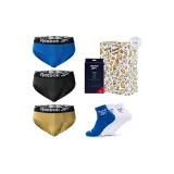 Трусы (Reebok Синий/Черный/Имбирный Желтый) + Носки (Белый/Белый/Синий)