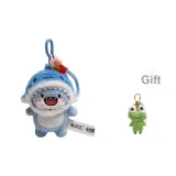 Пухлый Акула-Акула Синий Шляпа Стиль Украшение с Бесплатно Брелок Лягушка