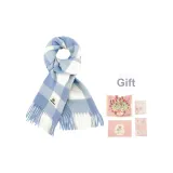 Синий Белый Маленький Плед + Розовая Открытка + Конверт