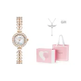 Мини шампанское [Розовое сердечко коробка + сумка для покупок + ожерелье с сердцем и ангелом]