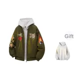 Армейская зеленая куртка (в комплекте с высококачественным белым и серым свитшотом с фотокемией)