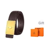 Кофейный с золотой застежкой