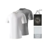 Круглый вырез, 2 упаковки (белый + фотиния серый), отлично подходит для смешивания и комбинирования!