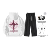 Белый комплект (с модным ожерельем + сумка через плечо)