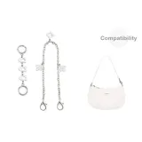 [Белый Двухкомпонентный Комплект] Цепь в форме буквы "C" Удлинитель 13,6 см + Декоративная цепь с четырехлистным клевером 40 см