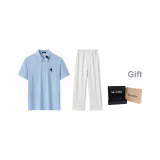 Комплект одежды (Топ Sky Blue + Штаны Белый Фотиния Серый) с двойной коробкой