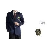 Темно-синий синий пальто [с бейджем]