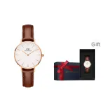 Новый Ограниченный Cherished Синяя коробка - Винтажный коричневый Коровья кожа Золотая часы