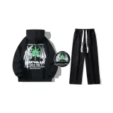 Комплект (Светящийся в темноте черный топ + черные джинсы)