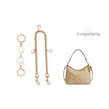 [Золотистый комплект из двух частей] Лунно-белая цепь-удлинитель 12,5 см + декоративная цепочка с четырехлистным клевером 45 см