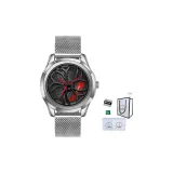 Сетчатая сумка серебристо-красного цвета