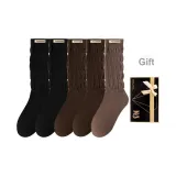 Черный *2 Коричневый *2 Красно-коричневый Голень Свободные носки (5 пар)