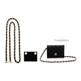 [Crossbody] Золото Кожа Цепь 120 см + Фиксированная Заколка на Нижнем Крае