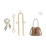 [Brown Трехкомпонентный Комплект] Камелия Удлинительная Цепь 15 см + Камелия Декоративная Цепь 45 см + Шелковый Шарф 86 см