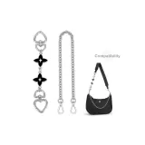 Чёрный клевер четырёхлистный, цепь-удлинитель + декоративная цепочка 40 см