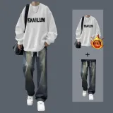 [Двухкомпонентный комплект] Флисовая подкладка FKA Белый + Синий Джинсы