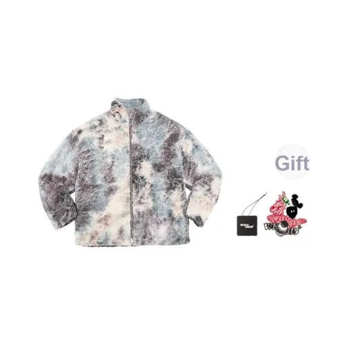 WHOOSIS совместное брендирование Бархат Feel Пальто Осеннее и Зимнее Унисекс