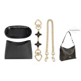 (Coach Хобо Сумка) Черный DuPont Бумага + Золото Черный Четырехлистный Клевер Удлинительная Цепь + Заколка для Нижней части Собаки Декоративная Цепь 45 см