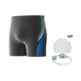 Черные плавательные шорты + Белые очки для плавания + Белая шапочка для плавания