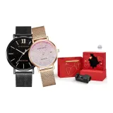 Парные часы 1 пара (красное сердце, коробка "Сердцебиение")