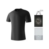 Круглый вырез, 1 упаковка (черный), 100% хлопок, дышащий/основной слой, верхняя одежда