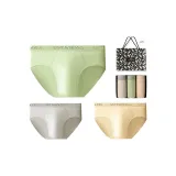 Смесь хлопка и эластана, 3 упаковки, коробка включена (Пшеница Серый + Заварной + Фруктовый Зеленый), смесь хлопка и эластана, высокий отскок, антибактериальный / сумка для покупок включена.